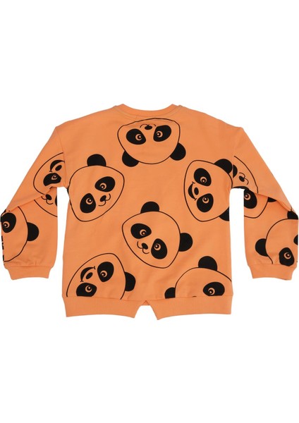 Panda Baskılı Bisiklet Yaka Sweatshirt fiyatları
