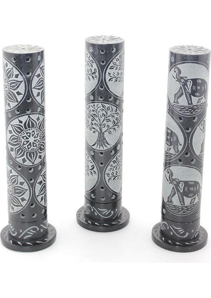 Obsidian Taşı Işlemeli Kule Tütsülük KSK2211