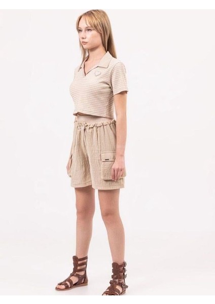 Kız Çocuk Keten Garnili Şort fiyatları