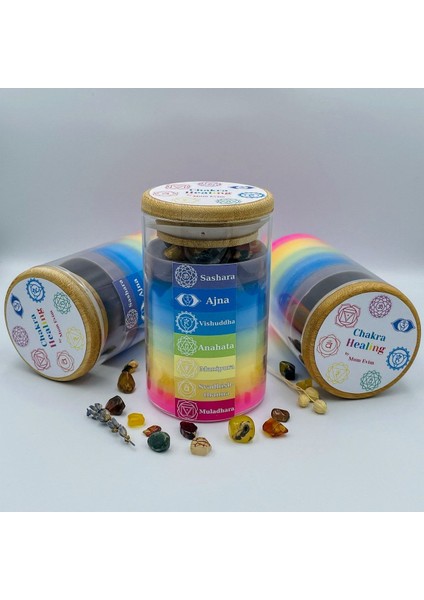 Tekno Trust Çok Renkli 7 Çakra Aroma Terapi Mumu, Büyük Boy Hediyelik Chakra Meditasyon Mumu Karışık Çiçek 1 Pa