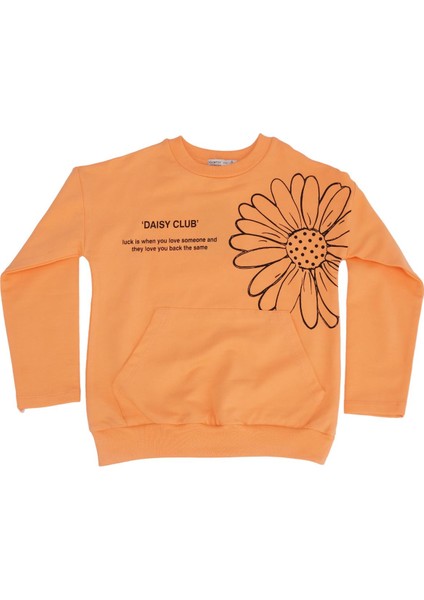 Daisy Baskılı Bisiklet Yaka Sweatshirt