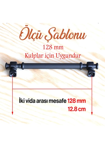 Talas Mat Siyah Çizgili Metal Kulp 128 mm 12.8 cm Mobilya Çekmece Mutfak Dolabı Dolap Kapak Kulpları Kulbu