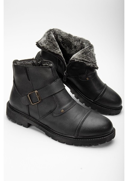 Tekno Trust Tekstil Su&soğuk Geçirmez Kürklü Garantili Unisex Kışlık Fermuarlı Bot Taban Sağlam Bol Suni Deri G