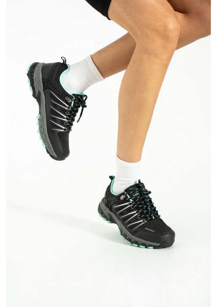 Tekno Trust Kısa Topuklu (1- 4 Cm) Garson Ayakkabı Su Geçirmez Siyah-Turkuaz Outdoor Unisex Ayakkabı Bağcıklı R fırsatları