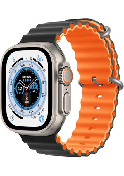 Apple Watch Uyumlu Ultra Çift Renk Ocean Loop Kordon Kayış 42 44 45 49MM