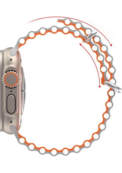 Apple Watch Uyumlu Ultra Çift Renk Ocean Loop Kordon Kayış 42 44 45 49MM