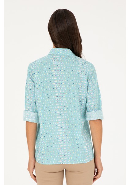 Kadın Mint Gömlek Desenli 50280941-VR090 indirimleri