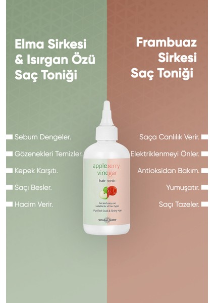 Wanna Glow Frambuaz Sirkesi Canlandırıcı ve Yumuşatıcı Saç Toniği 250 ml