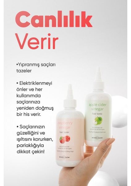 Wanna Glow Frambuaz Sirkesi Canlandırıcı ve Yumuşatıcı Saç Toniği 250 ml