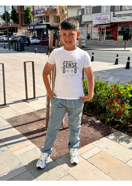 Çocuk Beli Lastikli Kanvas Dokuma Okul Pantolonu indirimleri