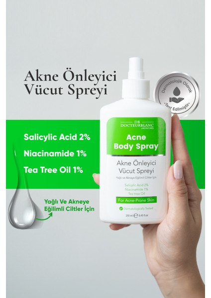 Docteur Blanc Akne Önleyici Vücut Spreyi 250 ml