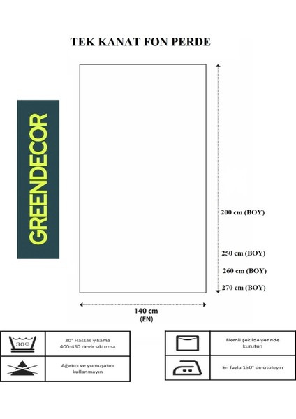 Desenli Dijital Baskılı Fon Perde (Tek Kanat) Renkli Modern Tasarımlı Fon Perde