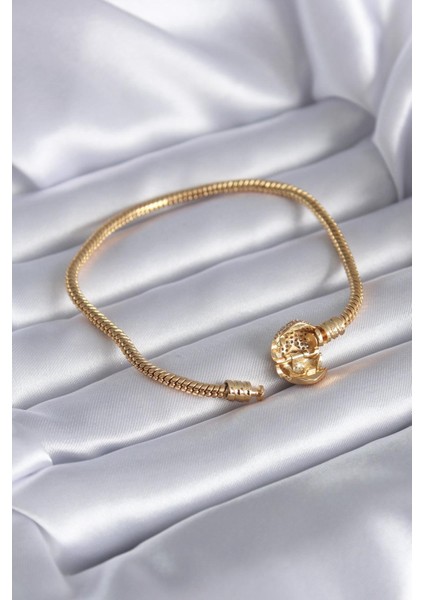 Gold Renk Zirkon Taşlı Kalp Model Pirinç Charm Kadın Bileklik fiyatları