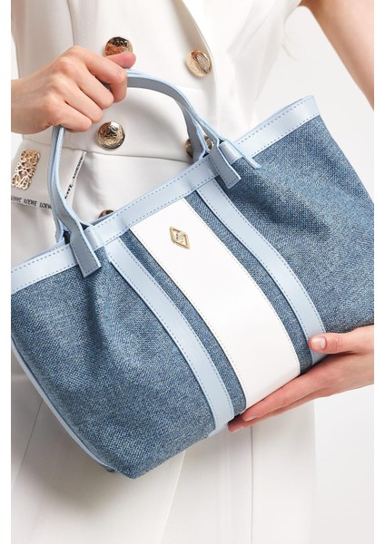 Havana Gökyüzü Mavisi Kumaş Detaylı Kadın El Çantası fiyatları