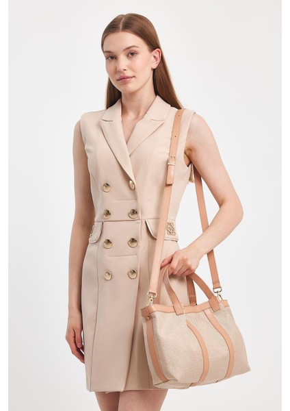 Havana Kum Beji Kumaş Detaylı Kadın El Çantası modelleri