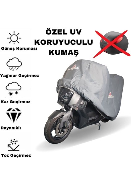 Motolux Macchiato Uyumlu 50 Topcasesiz Motor Brandası Miflonlu Su Geçirmez Uv Korumalı