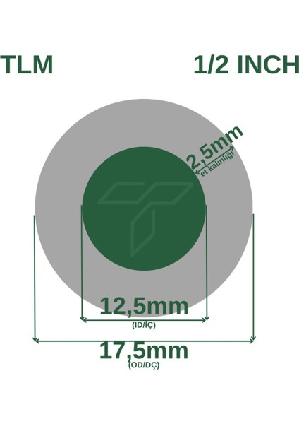 50 M Termo Alçak Basınçlı Su Hortumu 50 Metre (12.5 Mm) 50 Metre 7,5 kg