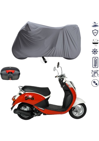 Asya Quswa Scooter Çantalı Motosiklet Branda Su Geçirmez Topcase Uyumlu Motor Branda