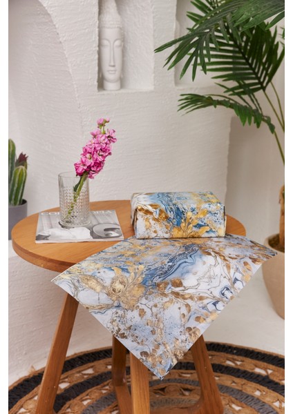 Hediye Paketleme Kağıdı Kitap Kılıfı 50 Adet Özel Ebruli Baskılı Ambalaj Kağıdı 110 gr 48 x 68 cm