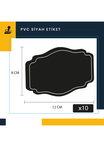 10 Adet Silinebilir Pvc Kara Tahtalar 8 cm x 12 cm