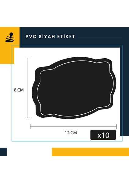 10 Adet Silinebilir Pvc Kara Tahtalar 8 cm x 12 cm