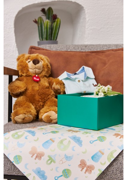 Hediye Paketleme Kağıdı Çocuk Eşya Paketleme 50 Adet Özel Baby Baskılı Pelur 30 gr 48 x 68 cm