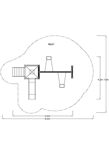 Bir Kuleli, Bir Kaydıraklı, Ikili Salıncaklı, Çocuk Oyun Parkı | 5.5x4.5m modelleri
