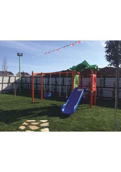 Bir Kuleli, Bir Kaydıraklı, Ikili Salıncaklı, Çocuk Oyun Parkı | 5.5x4.5m indirimleri