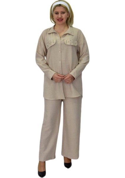 Kadın Ayrobin Ikili Bluz Pantolon Takım BGL-ST03710