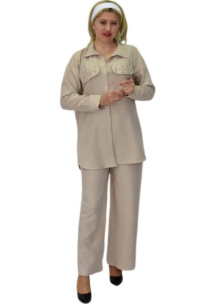 Kadın Ayrobin Ikili Bluz Pantolon Takım BGL-ST03710 modelleri