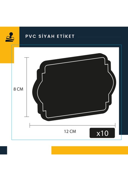 10 Adet Silinebilir Pvc Kara Tahtalar 8 cm x 12 cm