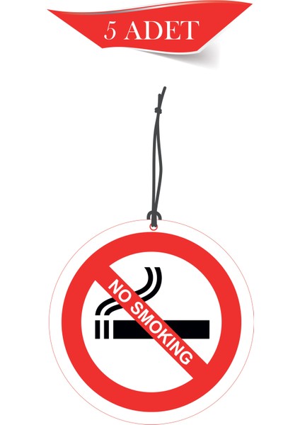 Bymeyla No Smoking Temalı 5'li Dekoratif Oto Kokusu ve Oto Aksesuarı