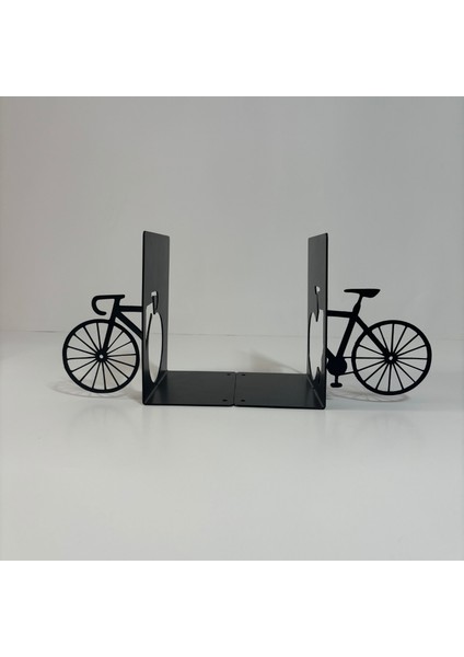 Metal Bisiklet Figürlü Kitap Desteği Kitap Tutucu Ev ve Ofis Dekoratif Aksesuar 2 Li Set