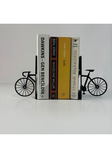 Metal Bisiklet Figürlü Kitap Desteği Kitap Tutucu Ev ve Ofis Dekoratif Aksesuar 2 Li Set modelleri