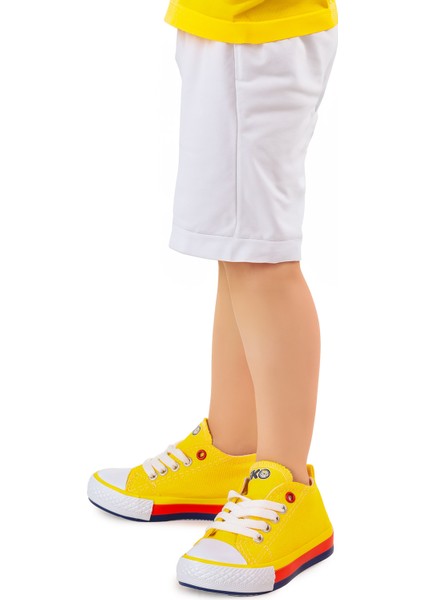 Tinna Bağcıklı Erkek Bebek Keten Spor Ayakkabı Sarı