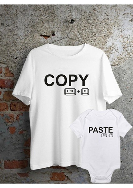 Baba Oğul Kız Copy Paste Zıbın Tshirt(Tek Ürün Fiyatıdır Kombin Yapmak Için 2 Adet Sepete Ekleyiniz)
