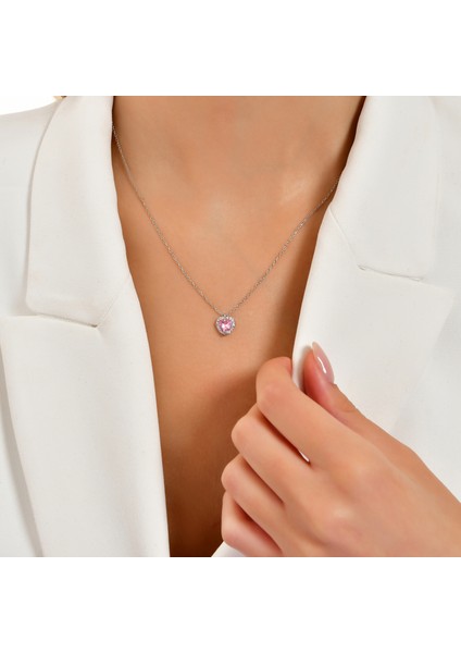 Ametist Kalp 925 Ayar Sarı Gümüş Kolye fiyatları