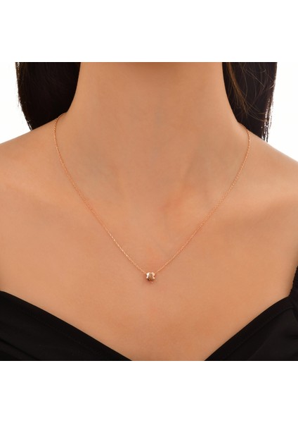Minimalist Sarı Renk Dört Yapraklı Yonca Gümüş Kolye