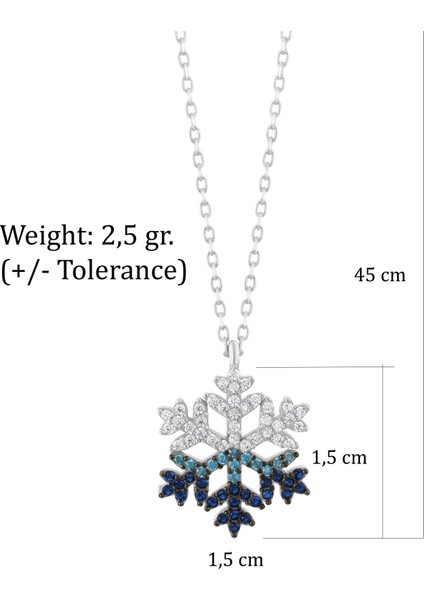 Renkli Taşlı 925 Gümüş Kar Tanesi Beyaz Gümüş Kolye modelleri