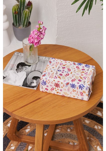 Hediye Paketleme Kağıdı Yetişkin Eşya Paketleme 50 Adet Özel Yaz Gülleri Baskılı Ambalaj Kağıdı 110 gr 48 x 68 cm