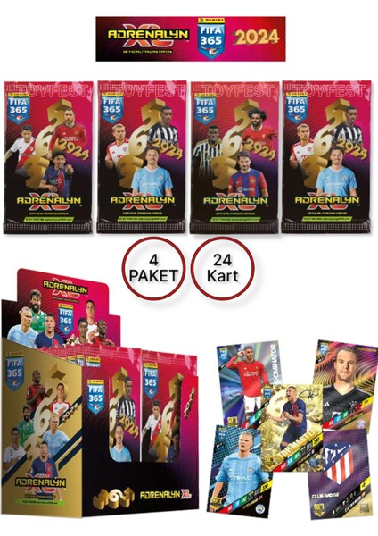 Panini Adrenalyn Fifa 365 - 2024 Official Trading Card Futbolcu Kartları ( 4 Paket ) fiyatları