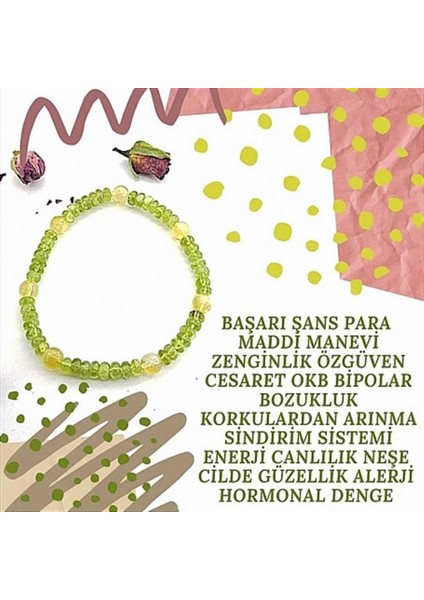 Zeberced ve Sitrin Başarı Maddi Manevi Zenginlik Cesaret Cilt Okb Gizemli Doğal Taş Bileklik Para Frekansı