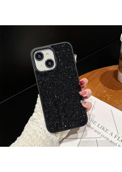 Apple iPhone 13 Uyumlu Kılıf Star Glitter Silikon Kılıf Siyah