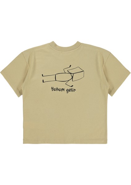 Oversize Çocuk Tişört 6-9 Yaş Yulaf Sütü fiyatları