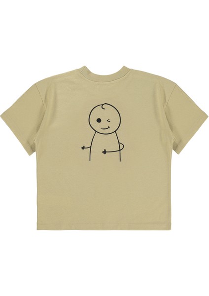 Oversize Çocuk Tişört 6-9 Yaş Yulaf Sütü fiyatları