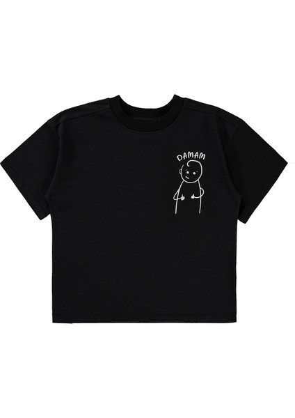 Oversize Çocuk Tişört 10-13 Yaş Siyah