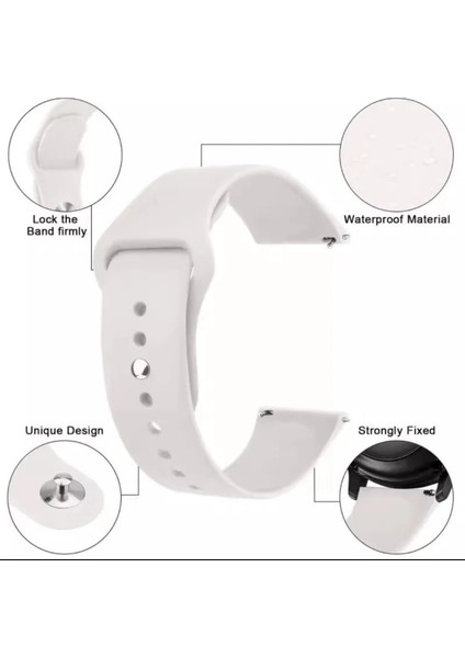 Xiaomi Mi Watch Yuvarlak Kasauyumlu Kayış Yumuşak Renkli Jel Silikon Kordon 22MM