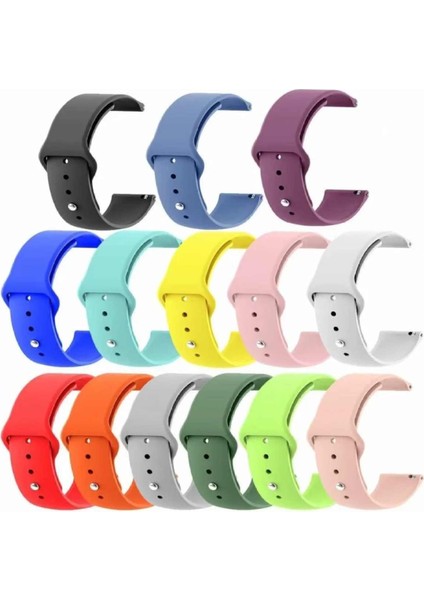 Xiaomi Mi Watch Yuvarlak Kasauyumlu Kayış Yumuşak Renkli Jel Silikon Kordon 22MM
