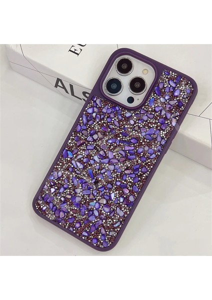 Apple iPhone 15 Pro Max Uyumlu Kılıf Zebana Pırlanta Silikon Kılıf Derin Mor fiyatları