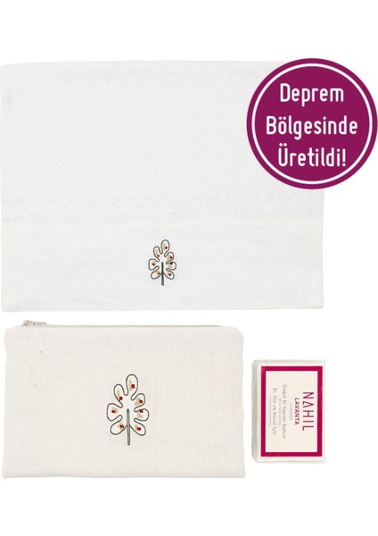 Yaprak Nakışlı Seyahat Seti
